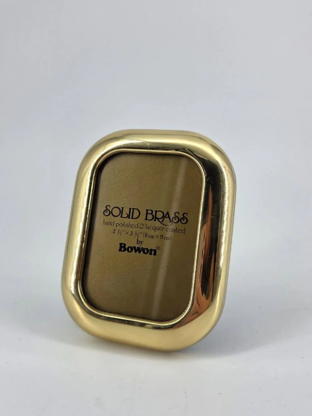 Vintage Solid Brass Small Picture Frame 2.5